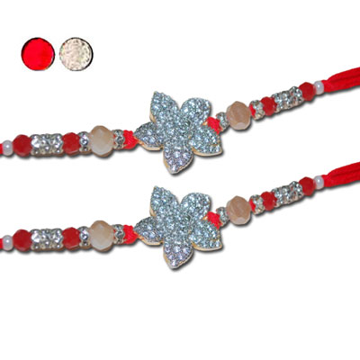 "AMERICAN DIAMOND (AD) RAKHIS -AD 4180 A- 024 (2 Rakhis) - Click here to View more details about this Product
